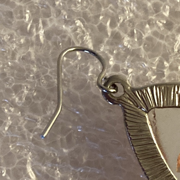 NWOT - Ricki’s Silvertone Pear Shaped Citrine Pinwheel Crystal Pierced Earrings - Picture 6 of 11